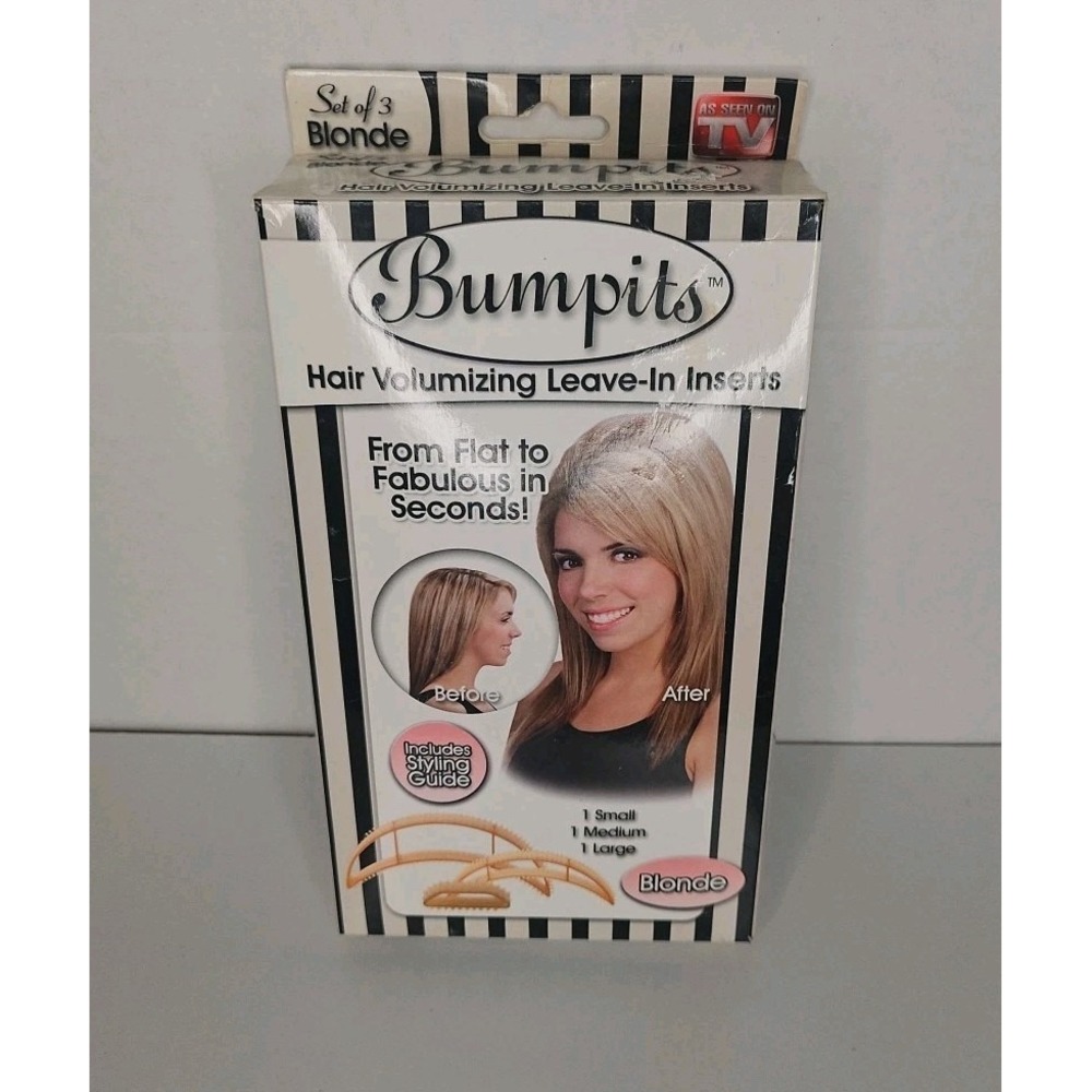Bumpits Hair Volumizing Leave-In Inserts Set‎ of 3, Light Brown
